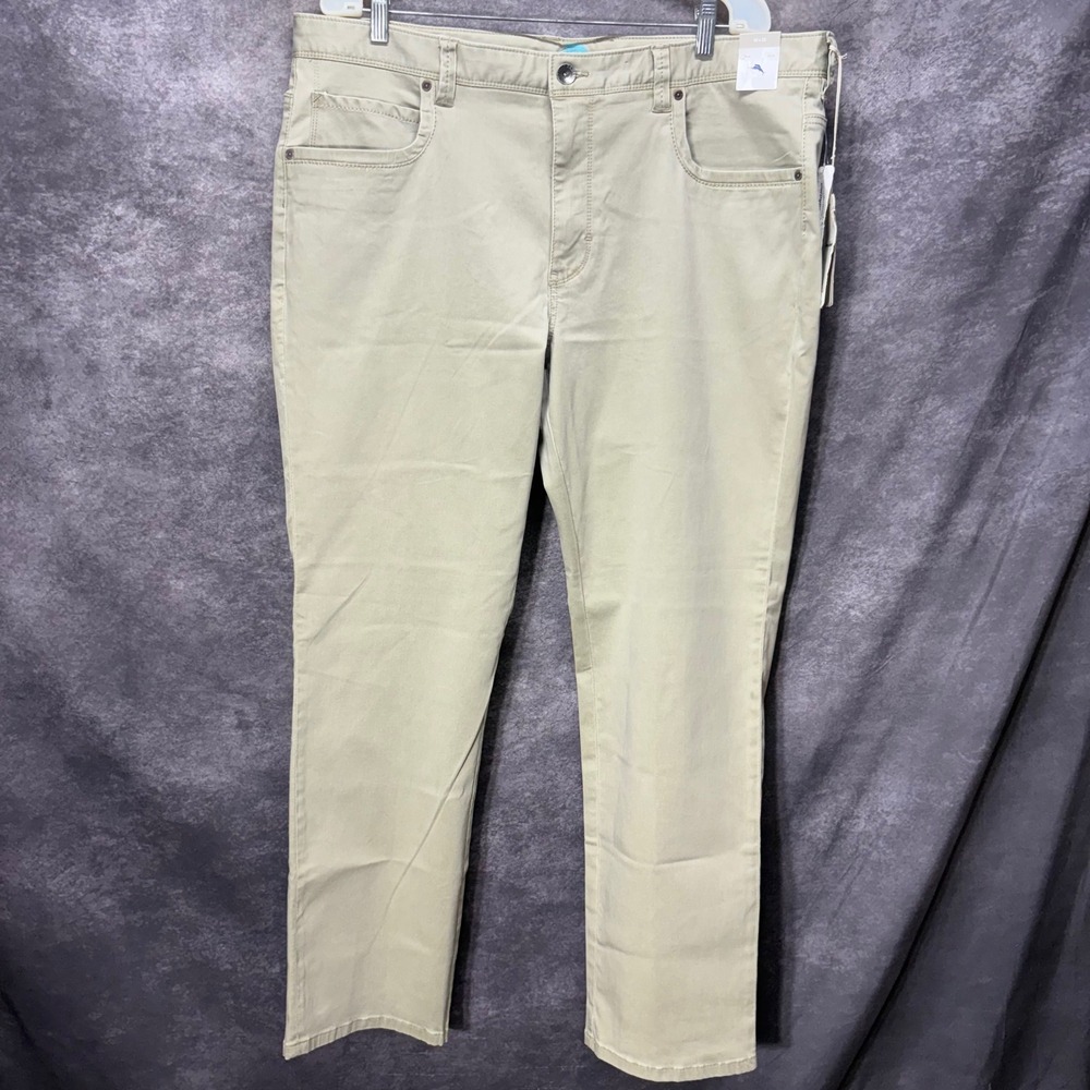 Tommy Bahama Boracay 5 Pocket Khaki Pants Mens Size 40x30 Flat Front NWT